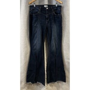 Shyanne WOMEN'S Dark‎ WASH TROUSER FLARE JEANS Size 32X34